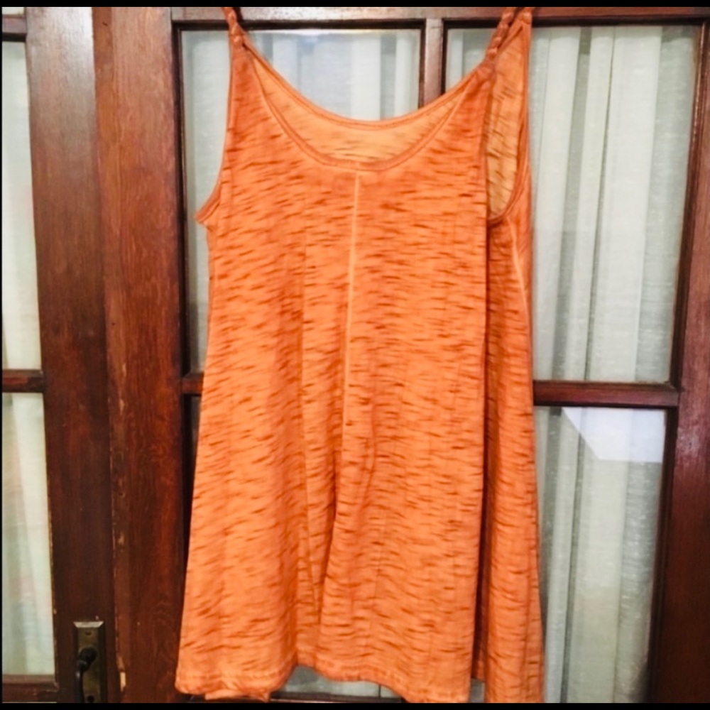 TANGERINE TWIST STRAP SPECKLED BLACK TANK TOP